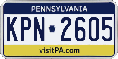 PA license plate KPN2605