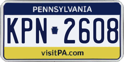 PA license plate KPN2608