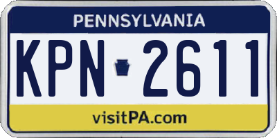 PA license plate KPN2611