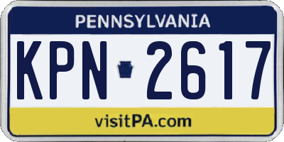 PA license plate KPN2617