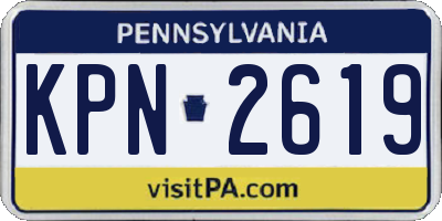 PA license plate KPN2619