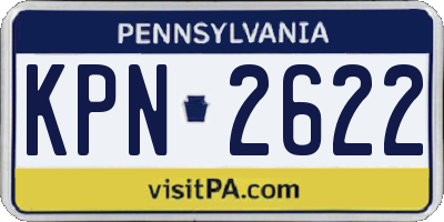PA license plate KPN2622