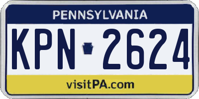 PA license plate KPN2624