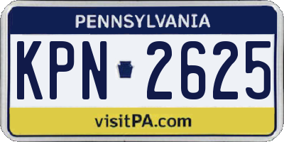 PA license plate KPN2625