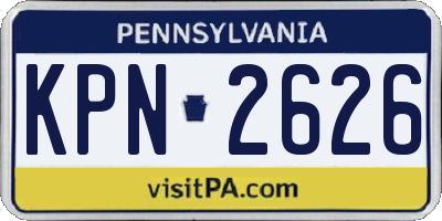 PA license plate KPN2626