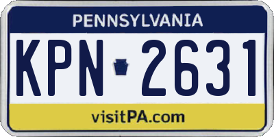 PA license plate KPN2631