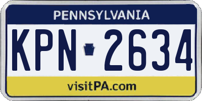 PA license plate KPN2634
