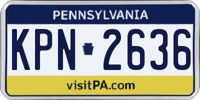 PA license plate KPN2636
