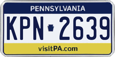PA license plate KPN2639