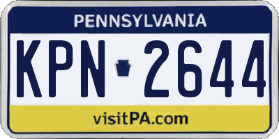 PA license plate KPN2644