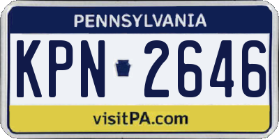 PA license plate KPN2646