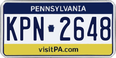 PA license plate KPN2648