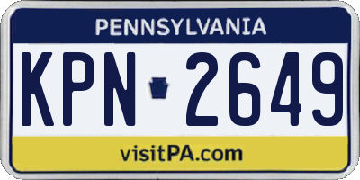 PA license plate KPN2649