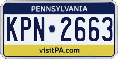 PA license plate KPN2663