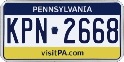 PA license plate KPN2668
