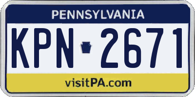 PA license plate KPN2671