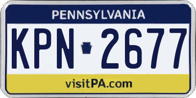 PA license plate KPN2677