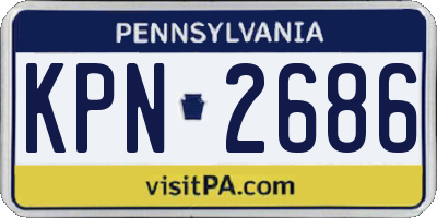 PA license plate KPN2686