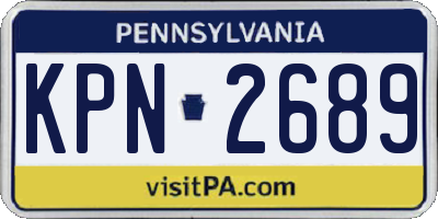 PA license plate KPN2689