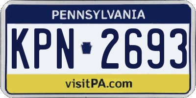 PA license plate KPN2693