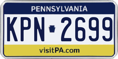 PA license plate KPN2699