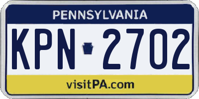 PA license plate KPN2702
