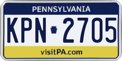PA license plate KPN2705