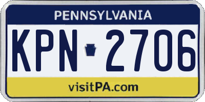 PA license plate KPN2706