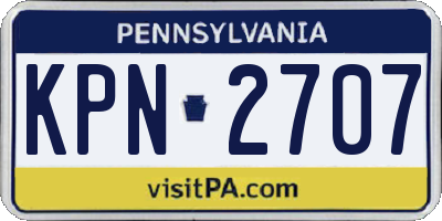 PA license plate KPN2707