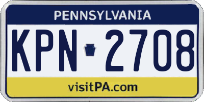 PA license plate KPN2708
