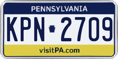 PA license plate KPN2709