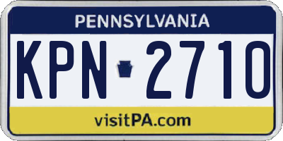 PA license plate KPN2710