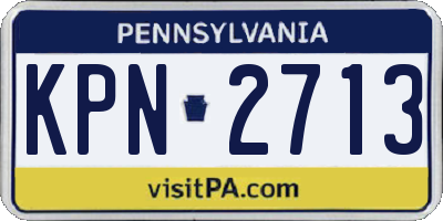 PA license plate KPN2713
