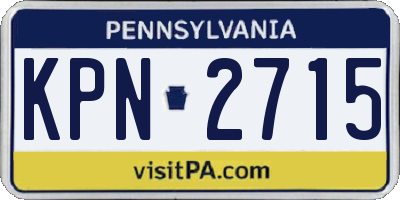PA license plate KPN2715