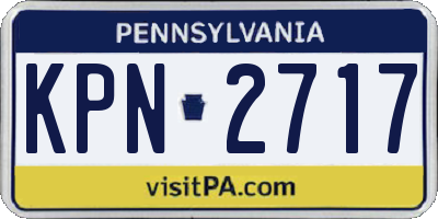 PA license plate KPN2717
