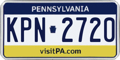 PA license plate KPN2720