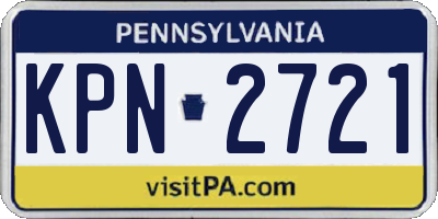 PA license plate KPN2721