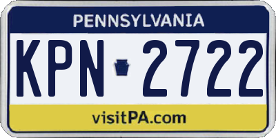 PA license plate KPN2722