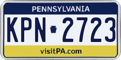 PA license plate KPN2723