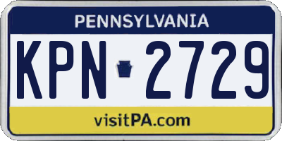 PA license plate KPN2729