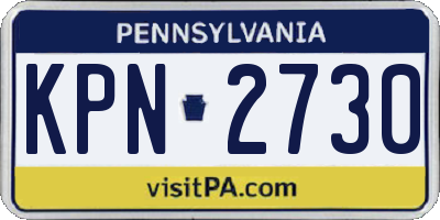 PA license plate KPN2730