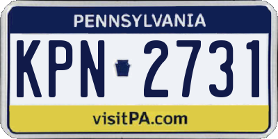 PA license plate KPN2731