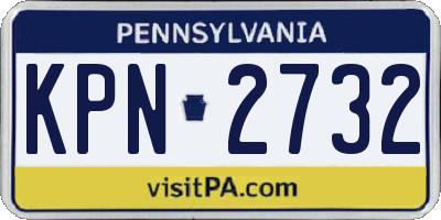 PA license plate KPN2732