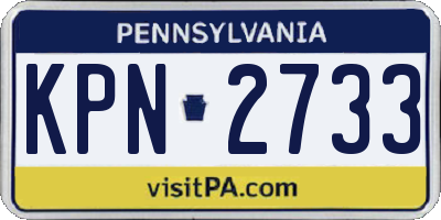 PA license plate KPN2733