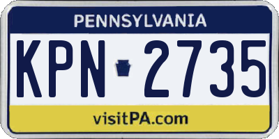 PA license plate KPN2735