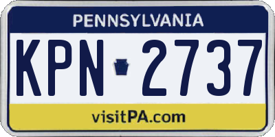 PA license plate KPN2737