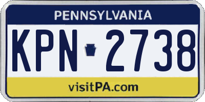 PA license plate KPN2738