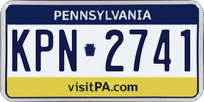 PA license plate KPN2741