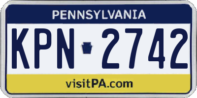 PA license plate KPN2742