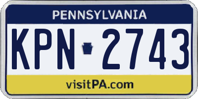 PA license plate KPN2743